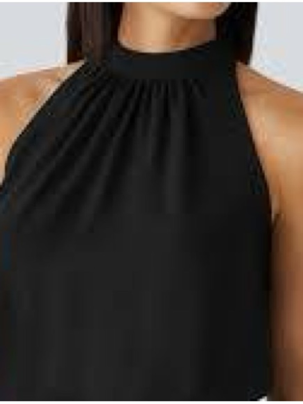 HALARA Black Mock-Neck Sleeveless Tank